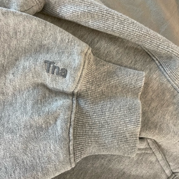 Aritzia Tna Cozy Fleece Boyfriend Zip Hoodie Heather Chrome Size Large - Picture 7 of 12